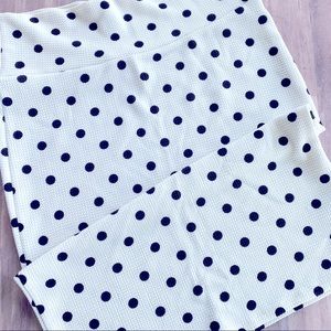 White Cream Black Dot Casual Pencil Skirt